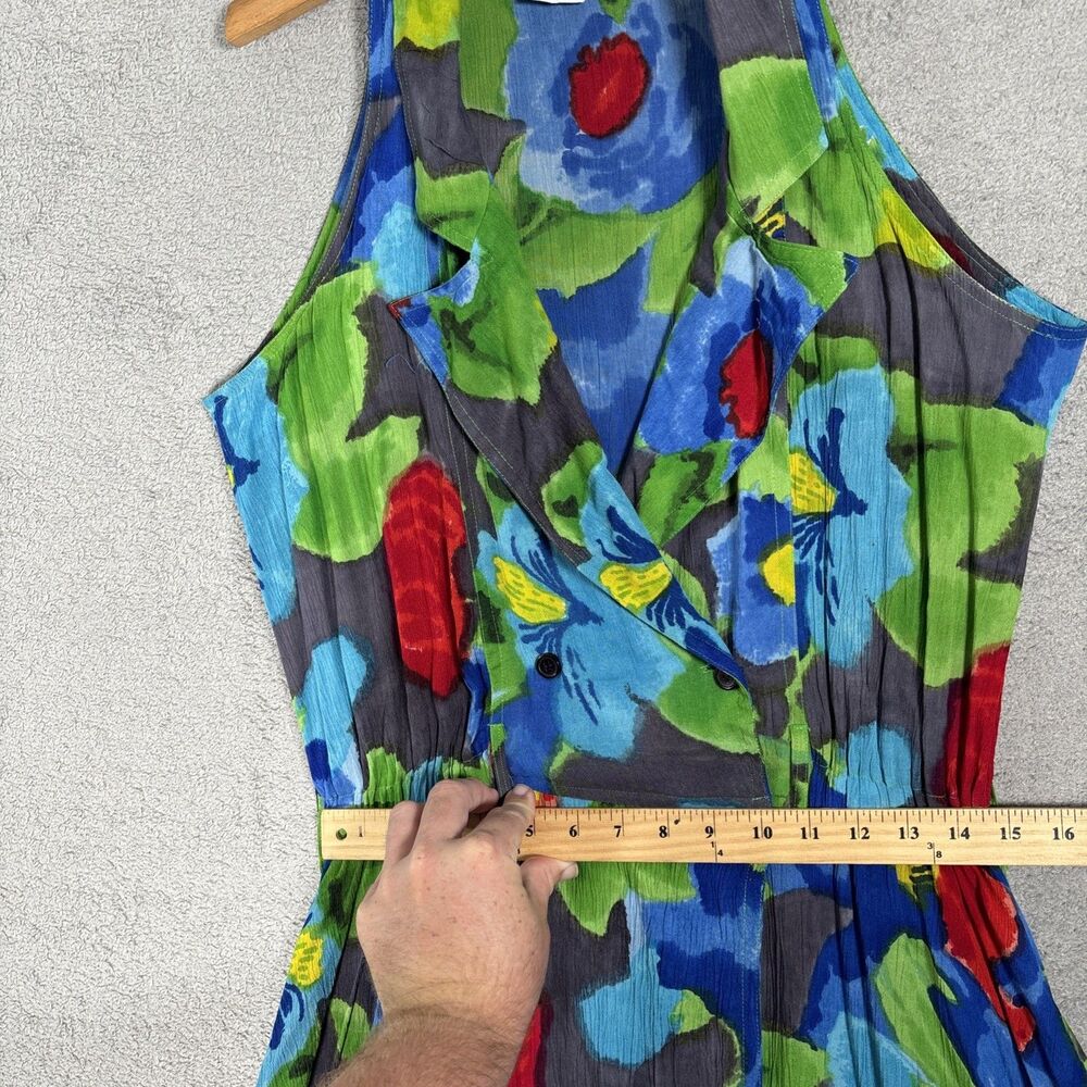 Vintage Together Maxi Dress Size 10 Double Breasted 50s Inspired Day Dress Artsy - Picture 7 of 15